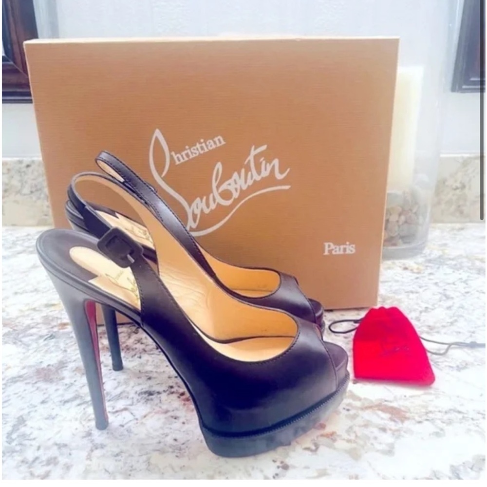 Christian Louboutin Black Slingback Heels